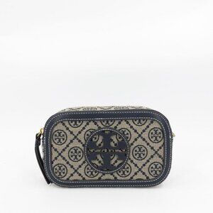Tory Burch Mini T Monogram Crossbody Bag Navy Blue OS